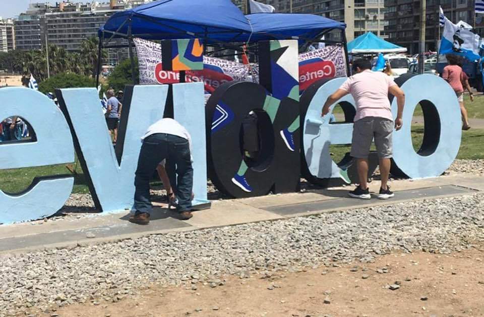 El Partido Nacional vandalizó las letras del&nbsp;Kibón